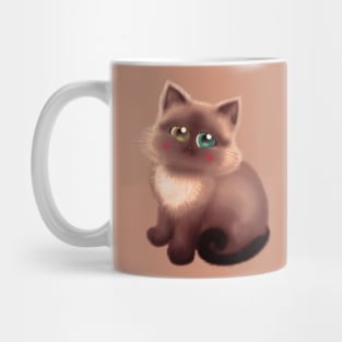 Brown Sitting Cat Mug